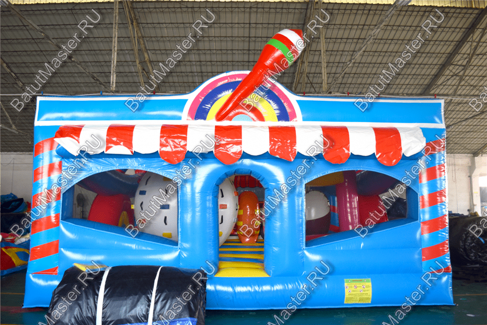 Коммерческий надувной батут "Мороженое" 6*6*3.5 м