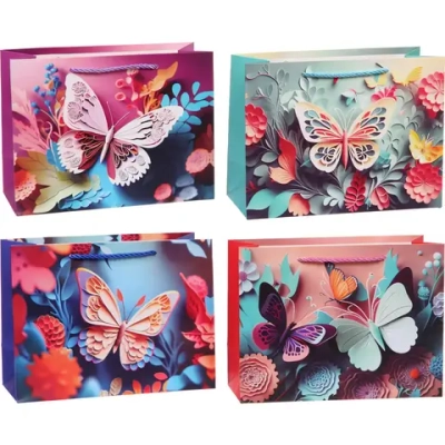 Пакет подарочный «Невероятная бабочка» 24*18*10 см, микс