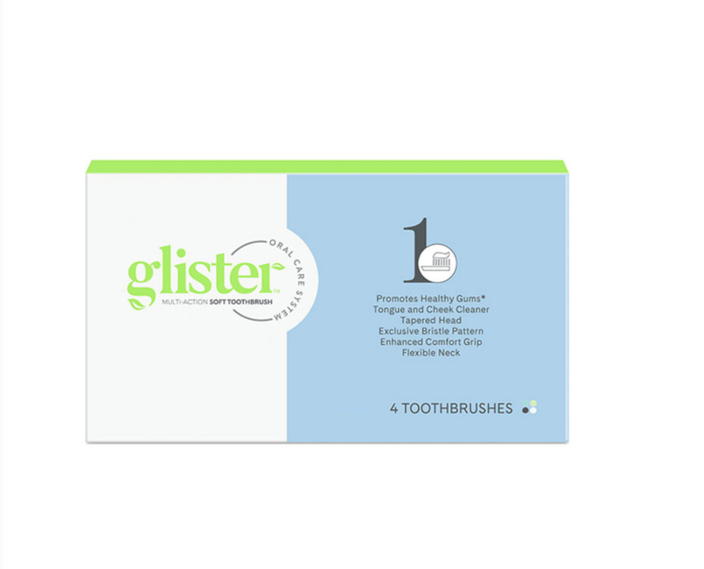 glister™ Универcальные зубные щетки для взрослых, мягкая жесткость щетины 4шт