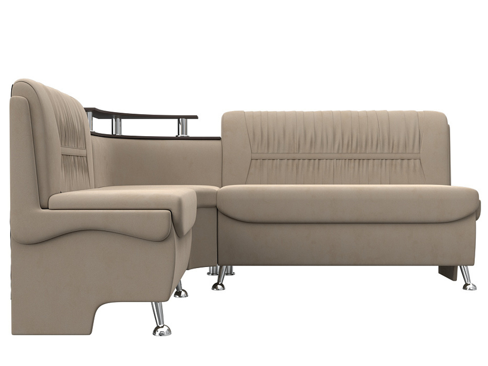 Диван кухонный угловой Сидней левый угол, Бежевый, Велюр, 126110L