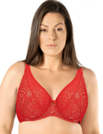 Кружевной бюстгальтер на косточках Mefemi DESIRE M bralette красный