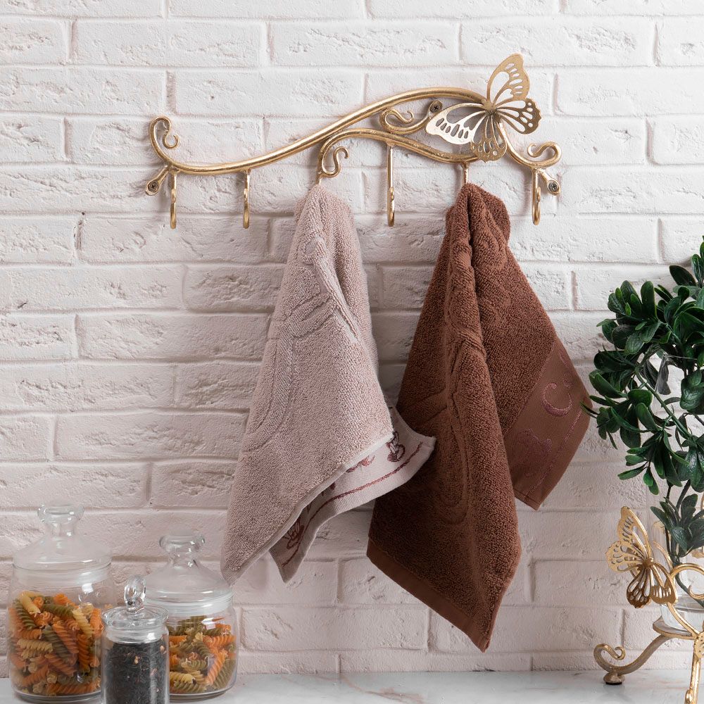 Вешалка настенная Бабочка Эир с 6-ю крючками Айвори