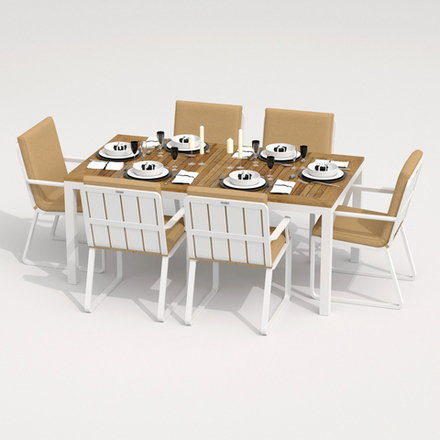 Стул Ideal Patio АЛЬБА бежевый - белый каркас