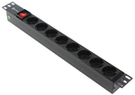 Блок розеток 19", 1U, 8 розеток, 16A, огнеупорный пластик, 5bites PDU819P-08