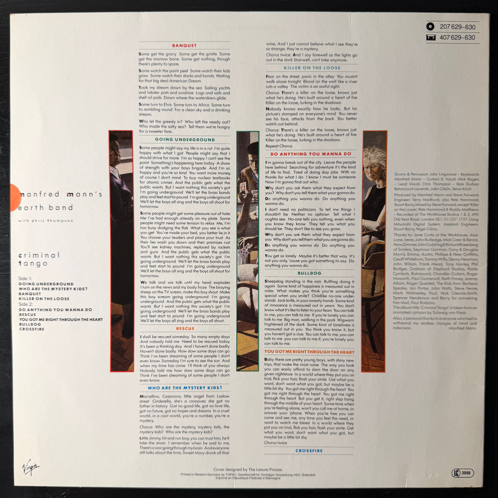 Manfred Mann's Earth Band With Chris Thompson - Criminal Tango (Европа 1986г.)