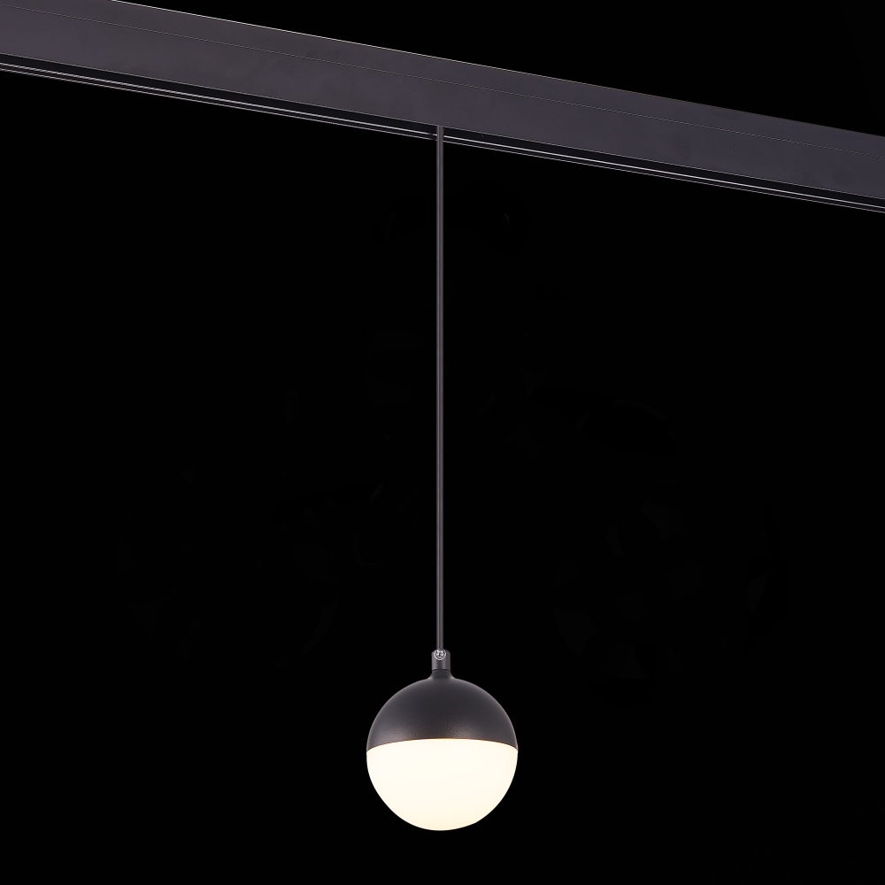 ST358.433.07 Магнитный трековый светильник подвесной Черный LED 1*7W 3000K 520Lm Ra&gt;80 120° IP20 D90 SKYLINE 48