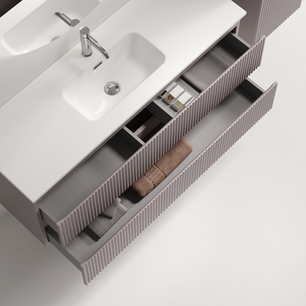 Тумба подвесная SANCOS Snob R 1195х390х500, c двумя ящиками оснащенными доводчиками, Doha Soft, арт.SNR120/39SM