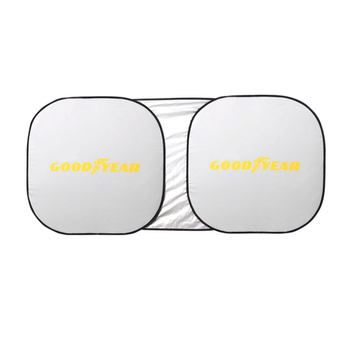 Шторка теплоотражающая Goodyear (153х75) на лобовое стекло, в чехле