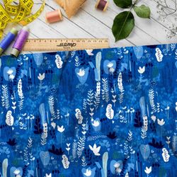 Ткань премиум флис синий лес