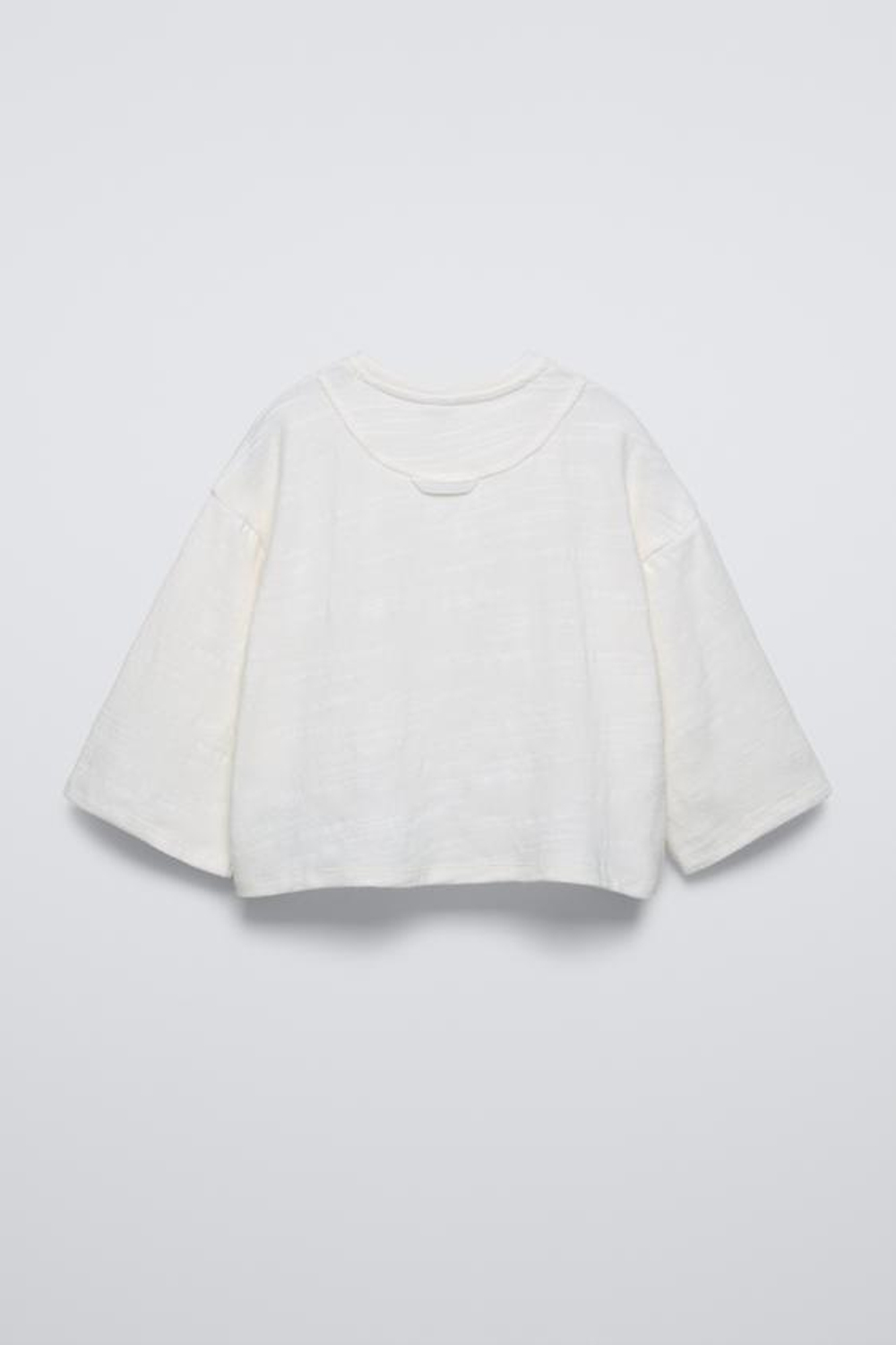 ZARA ТОП ИЗ РЕЛЬЕФНОЙ ТКАНИ, ЖЕЛТОВАТО-БЕЛЫЙ