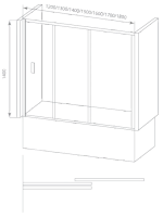 Шторка для ванны Good Door SCREEN WTW-120-C-CH
