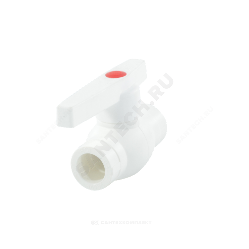 Кран шаровой PP-R белый Дн 25 внутренняя пайка OPTIMA VALFEX VALF 10145025
