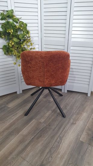 Стул KAROL 180 град. поворот. 3018-09 терракотовый, шенилл/ черный каркас