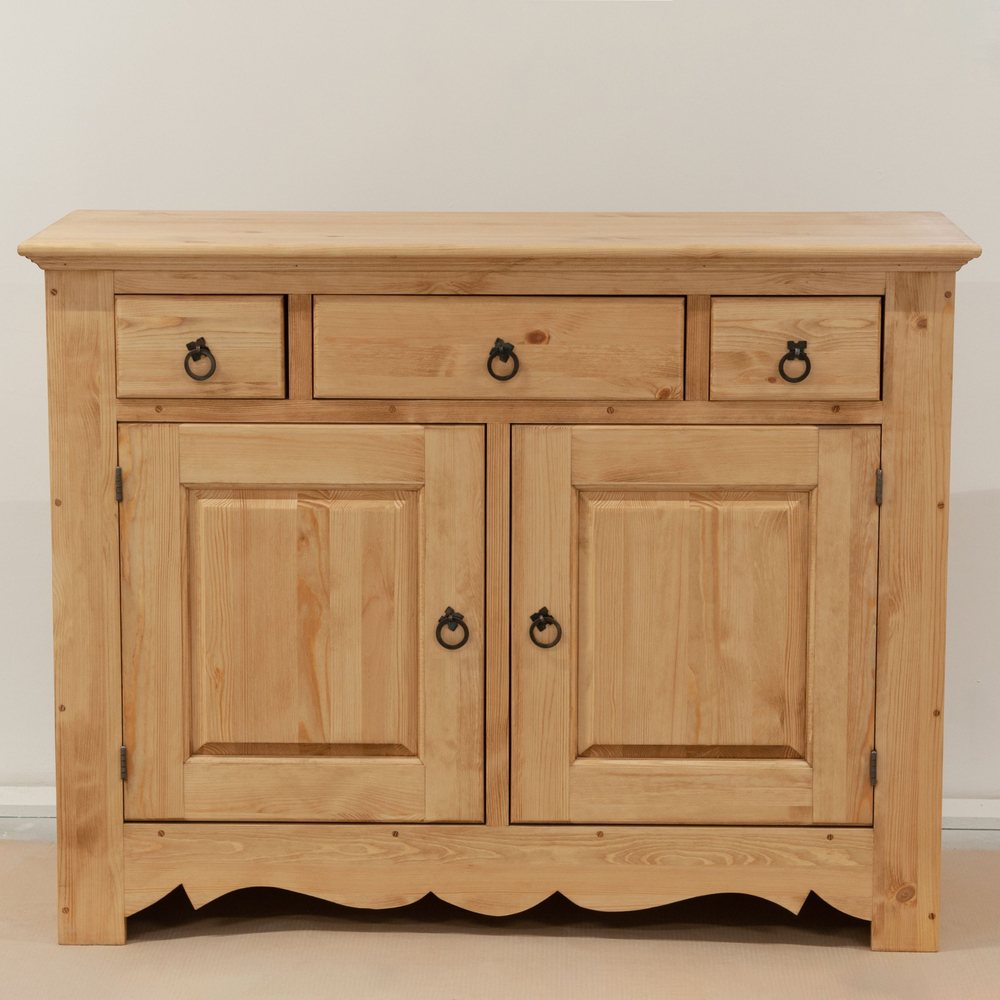 Шкаф буфет для кухни Прованс 4 двери 3 ящика из массива сосны (верхняя и нижняя часть буфета)