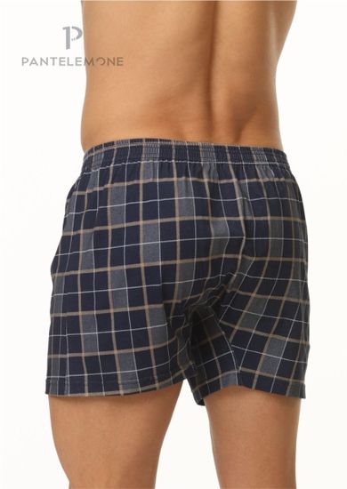 Трусы мужские семейные для больших мужчин Pantelemone PMBB-410, клетка синяя