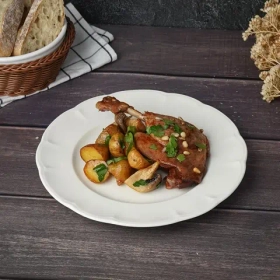 Тарелка 27 см, фарфор "NOBLE" серия "Retro Ritz & Bella-White"