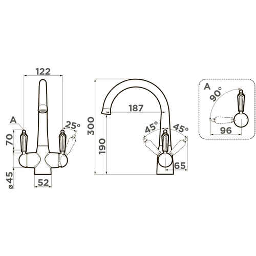 смеситель для кухни Omoikiri Okinawa-G латунь/золото