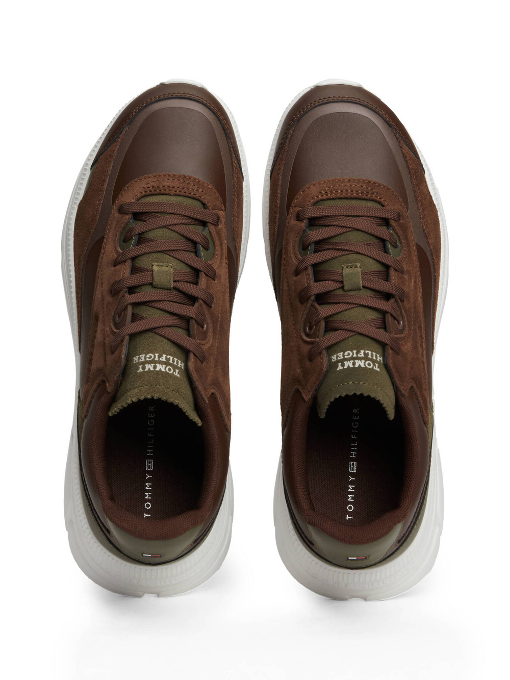 Кожаные кроссовки Tommy Hilfiger - коричневый(FM0FM05345)