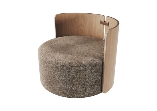 Кресло крутящееся Lagom 800 цвет бежевый букле/натуральный дуб