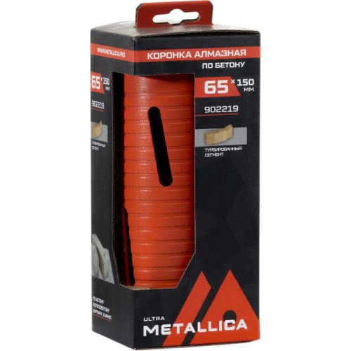 Коронка алмазная сегментная удлин.METALLICA Ultra 65x150 мм,М16,без хвостовика,по бетону   902219