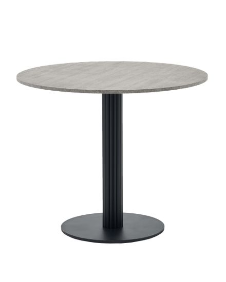 Стол круглый Фризбин D90, столешница МДФ сегни темный, основание металл черный