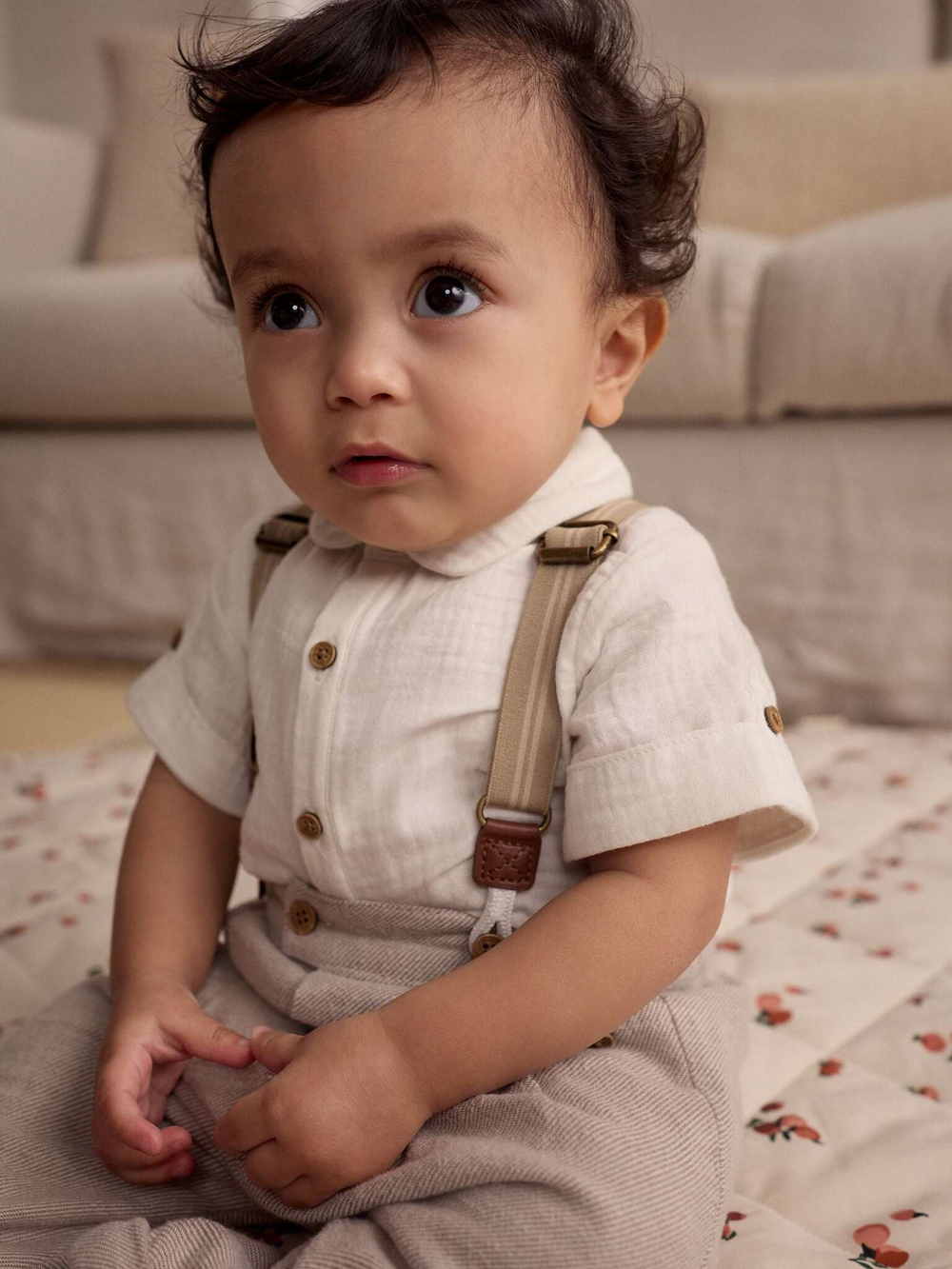 Рубашка и брюки в комплекте для мальчиков Next AR6-782, Белый, Бежевый