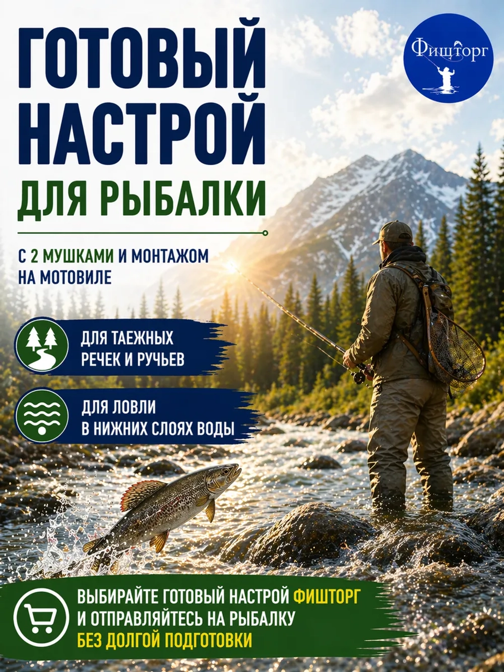 Настрой на хариуса балда тиролька с 2 донными премиум мушками