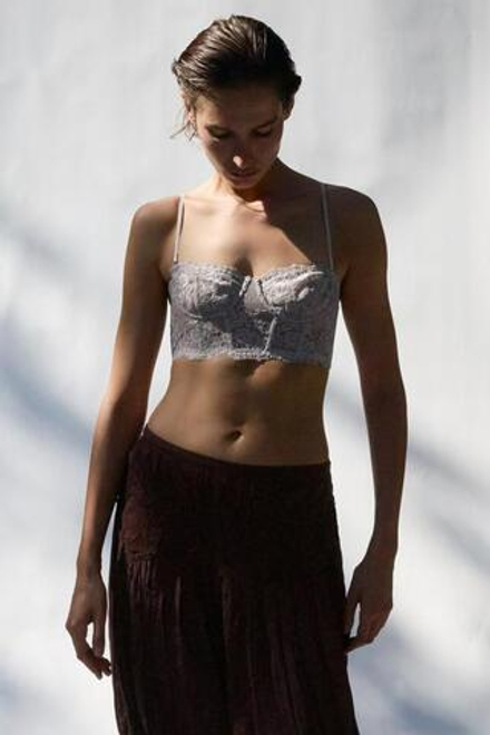 ZARA ПЛИССИРОВАННЫЕ БРЮКИ-ШАРОВАРЫ КРЮЧКОМ, КОРИЧНЕВЫЙ