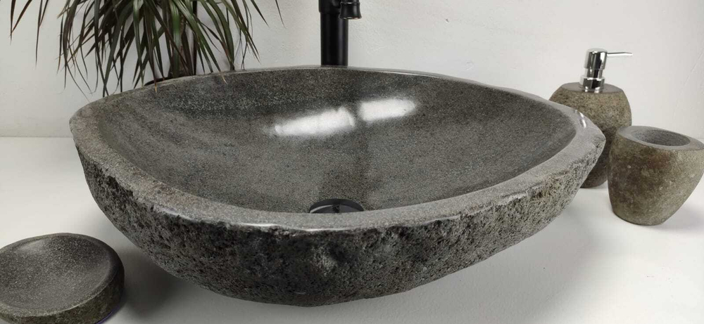 Раковина из речного камня RS6849 (60*52*15)