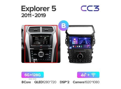 Магнитола Teyes CC3 6-128 Ford Explorer 5 2011-2019 10.2" (B)