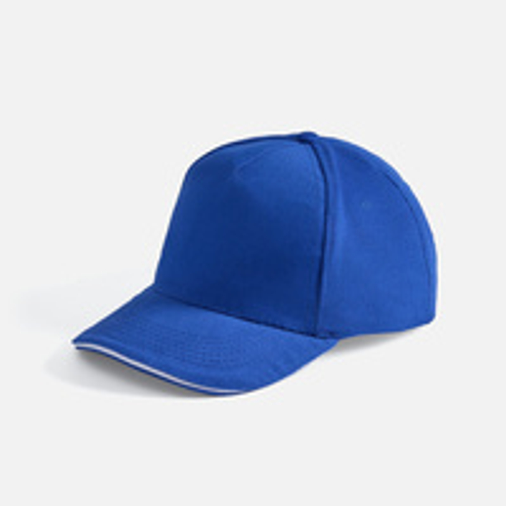 Бейсболка Long Beach, ярко-синяя с белым