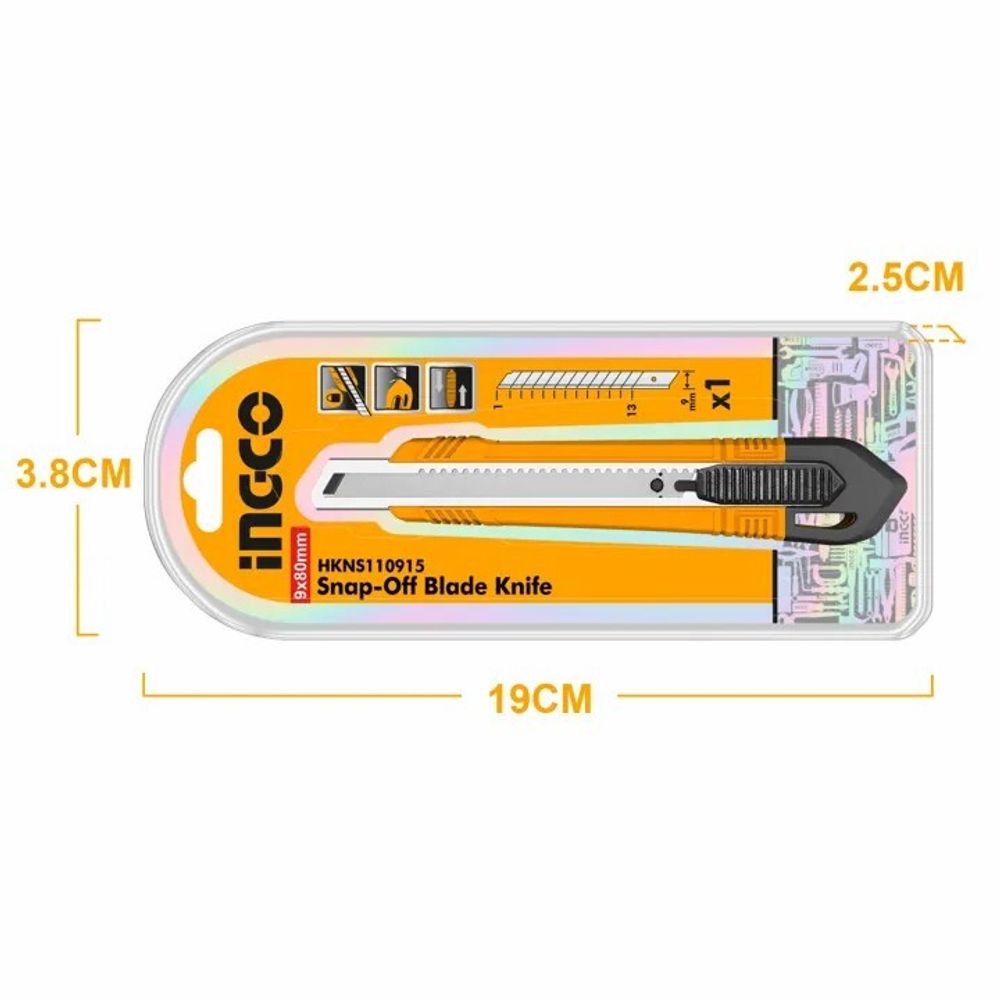 Нож канцелярский 135 мм INGCO HKNS110915 SUPER SELECT