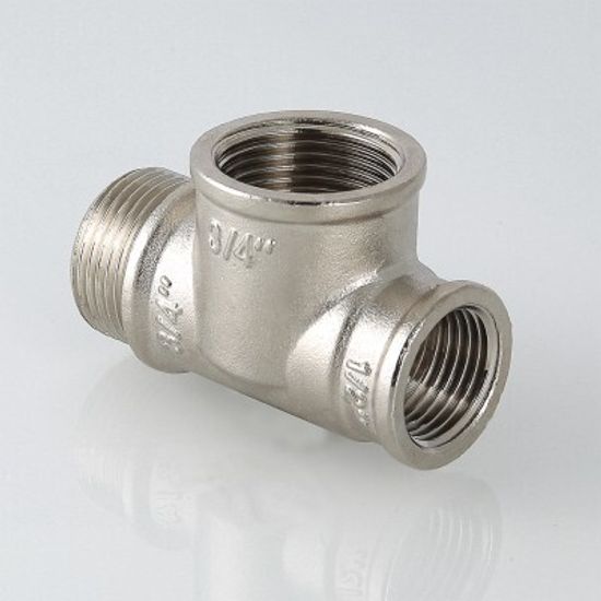 Тройник Valtec 1/2"х1/2"х1/2" ВР/ВР/НР латунный никелированный VTr.134.N.0004