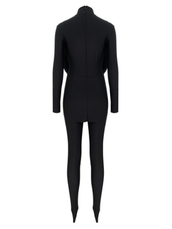 Открытый комбинезон с драпировкой из бифлекса