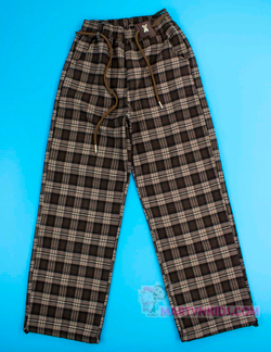 теплые брюки клетка Мишка плис 4876