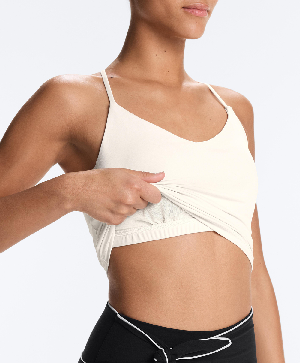 Oysho Топ Comfortlux с регулируемыми бретелями, экрю