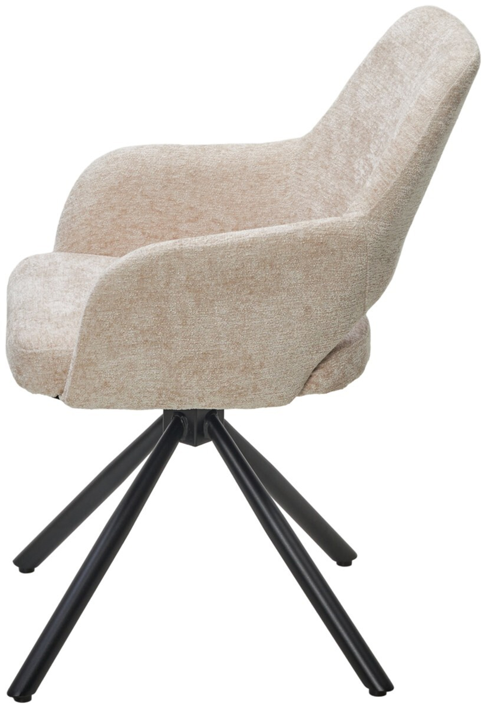 Стул NURI 180 град. поворот. 3018-10 бежевый, шенилл/ черный каркас, ®DISAUR