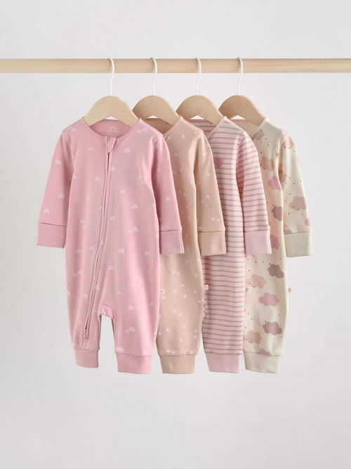 Комбинезон / Cлип для малышей Next AW2-289, 4 шт., Розовый, Бежевый