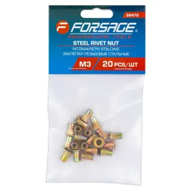 Заклепки резьбовые стальные 20шт. Forsage F-36470