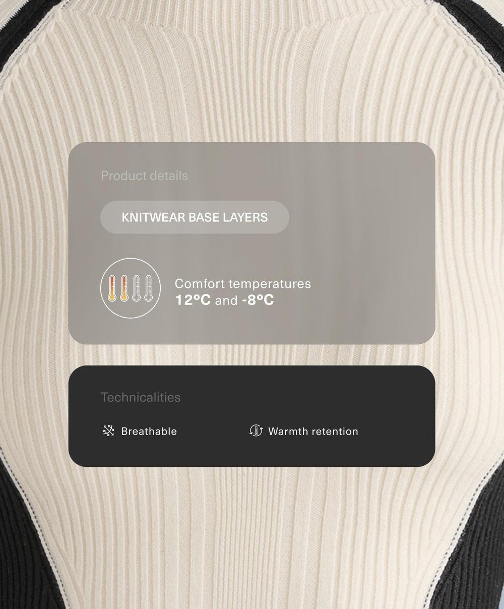 Oysho Футболка базового слоя из контрастной трикотажной ткани в рубчик, бежевый/черный