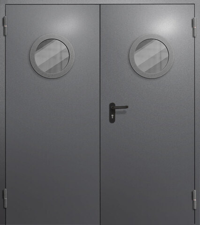 Двупольная входная дверь с двойным стеклом - 995