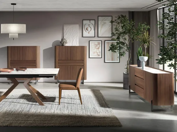 Сервант 3252/437-M ореховый со столешницей из керамики