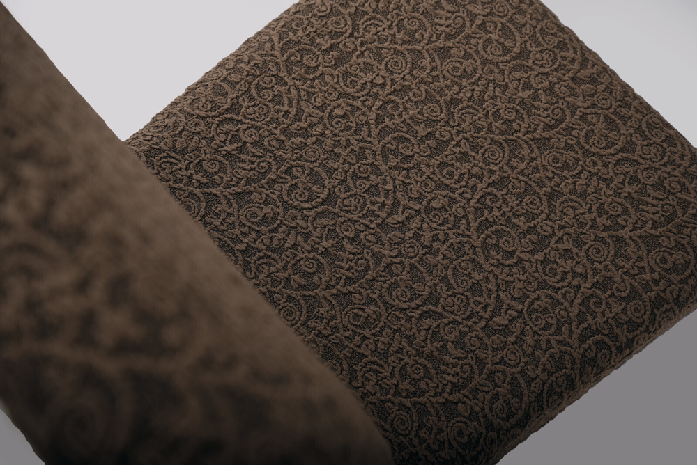 Чехол на стул без оборки Жаккард, цвет Кофе с молоком, Набор 6 шт.