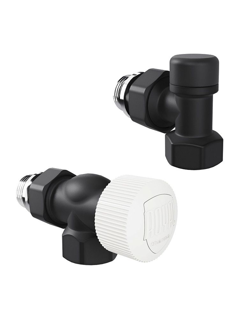 Набор термостатический для радиатора осевой 1/2 Design М30х1.5 Черный Royal Thermo