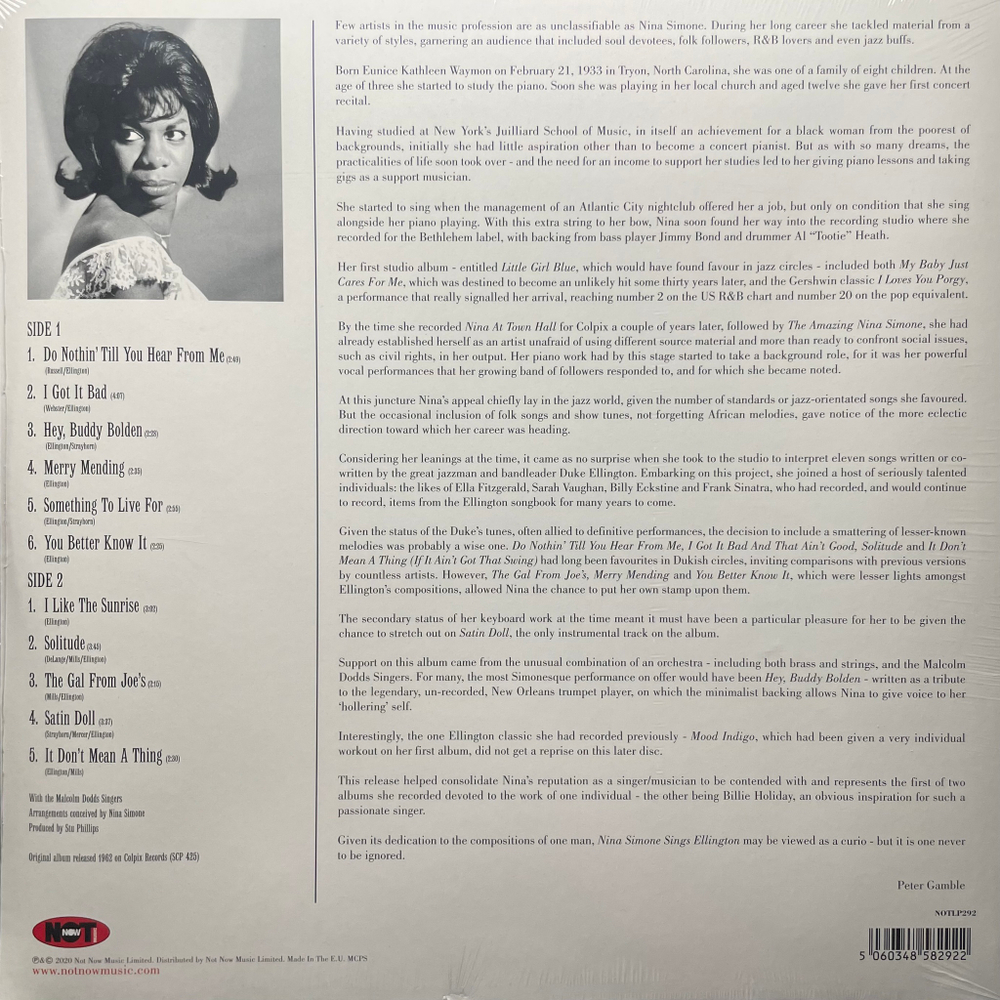 Nina Simone ‎– Sings Duke Ellington (Европа 2020г.) Coloured