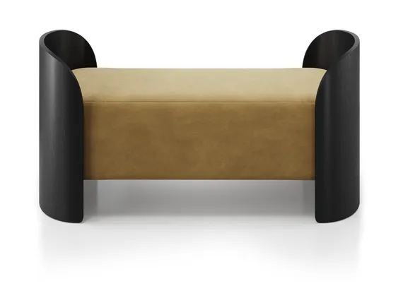 Банкетка Lagom 2 120 см (янтарный FiberGuard, черный)