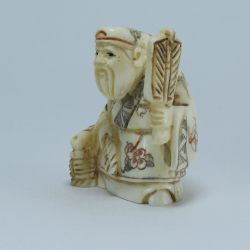 Эксклюзивная нэцкэ Дзюродзин с корзиной и веером