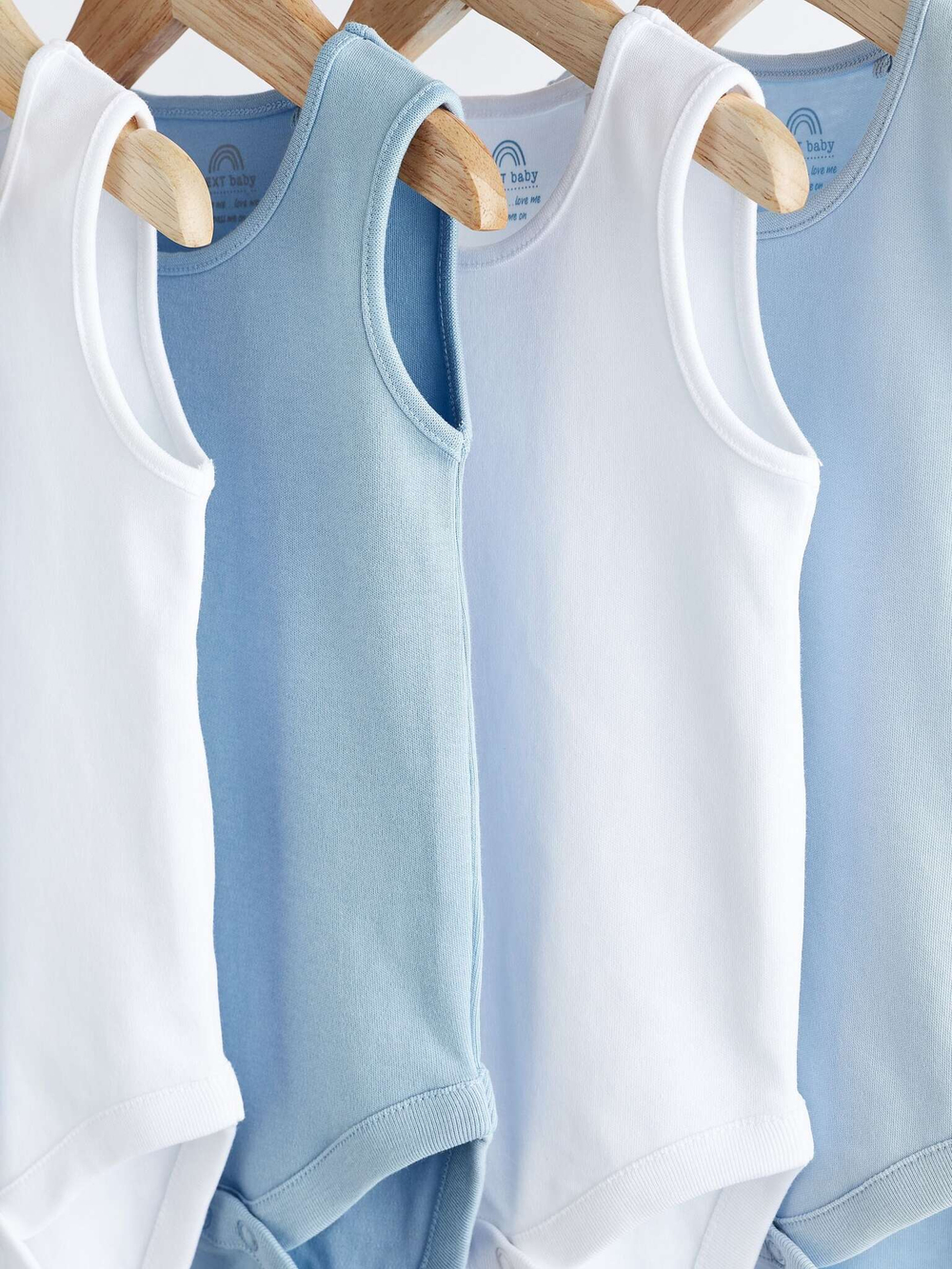 Боди без рукавов для малышей Next 729-811, 5 шт., Белый, Синий