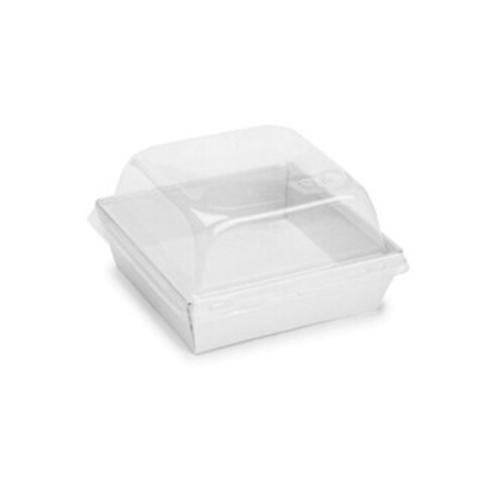 Коробка для бенто-торта купольная (дно 11*11 см, h=8,5 см), Белая
