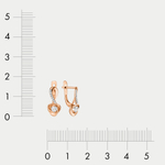 Серьги женские с фианитами из розового золота 585 пробы (арт. 026722-1102)